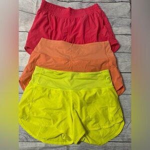 lululemon athletica Women's Shorts - Red, Orange, Yellow Bundle Size 8